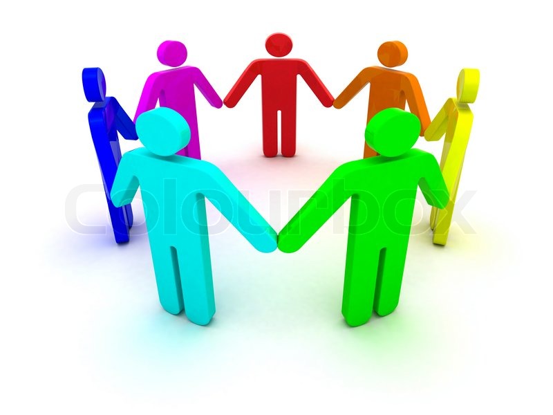 800x600 Group Of People Standing In A Circle 3d Objects Isolated On