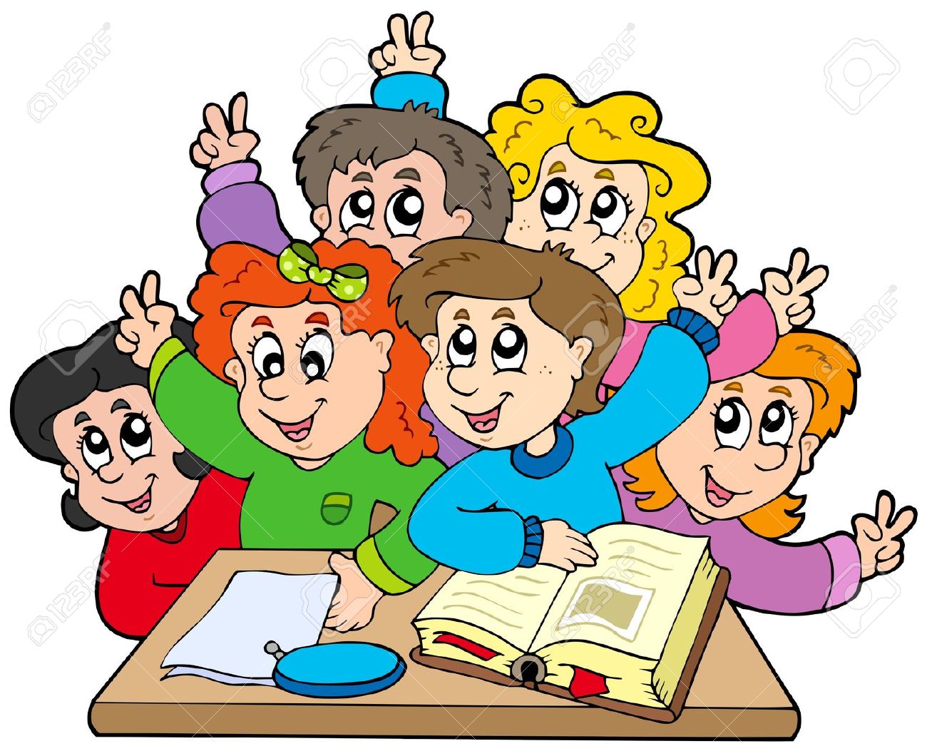 group of students clipart