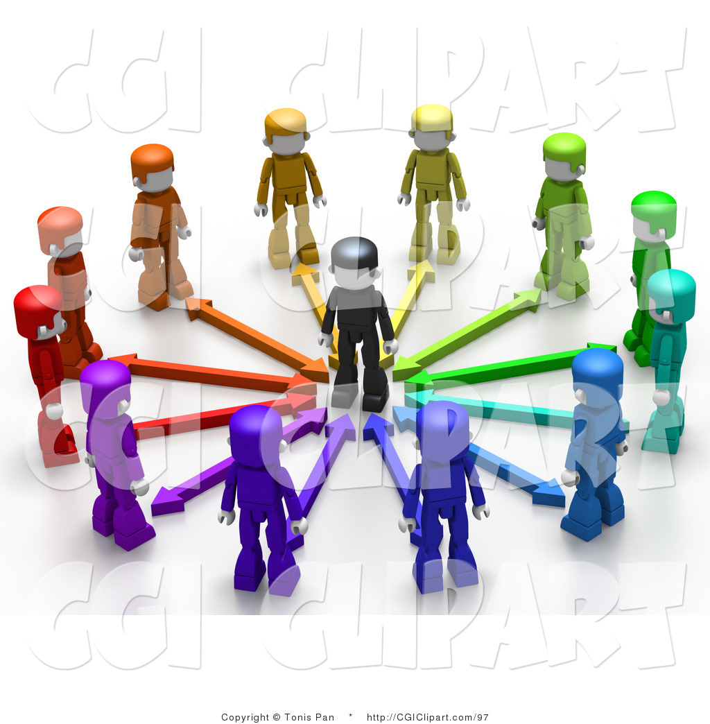 1024x1044 Clip Art Of A Group Of Colorful 3d People With Arrows, Surrounding