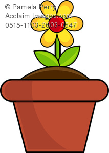 213x300 Art Image Of A Spring Flower Growing In A Pot