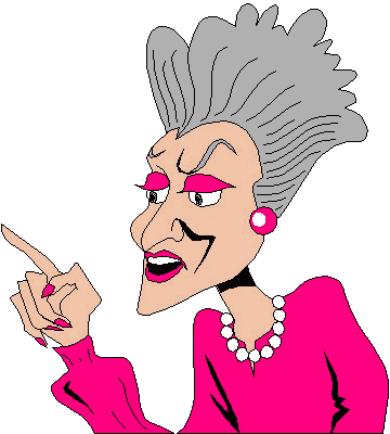 360x400 Grumpy Old Lady Cartoon