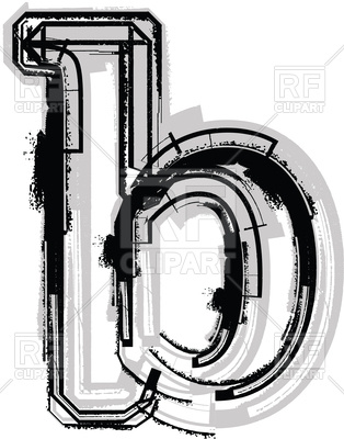 314x400 Grunge Letter B On White Background Royalty Free Vector Clip Art