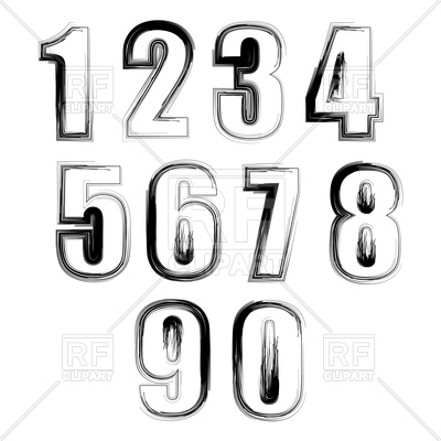 400x400 Grunge Numbers Royalty Free Vector Clip Art Image
