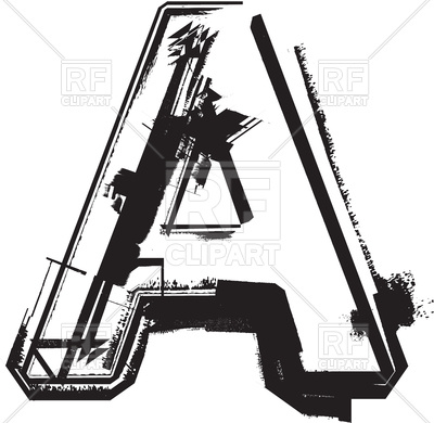 400x390 Letter A Grunge Font Royalty Free Vector Clip Art Image
