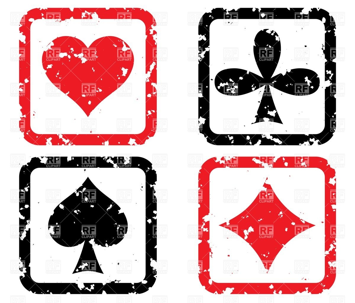 1200x1026 Set Of Game Cards. Grunge Stamp. Royalty Free Vector Clip Art