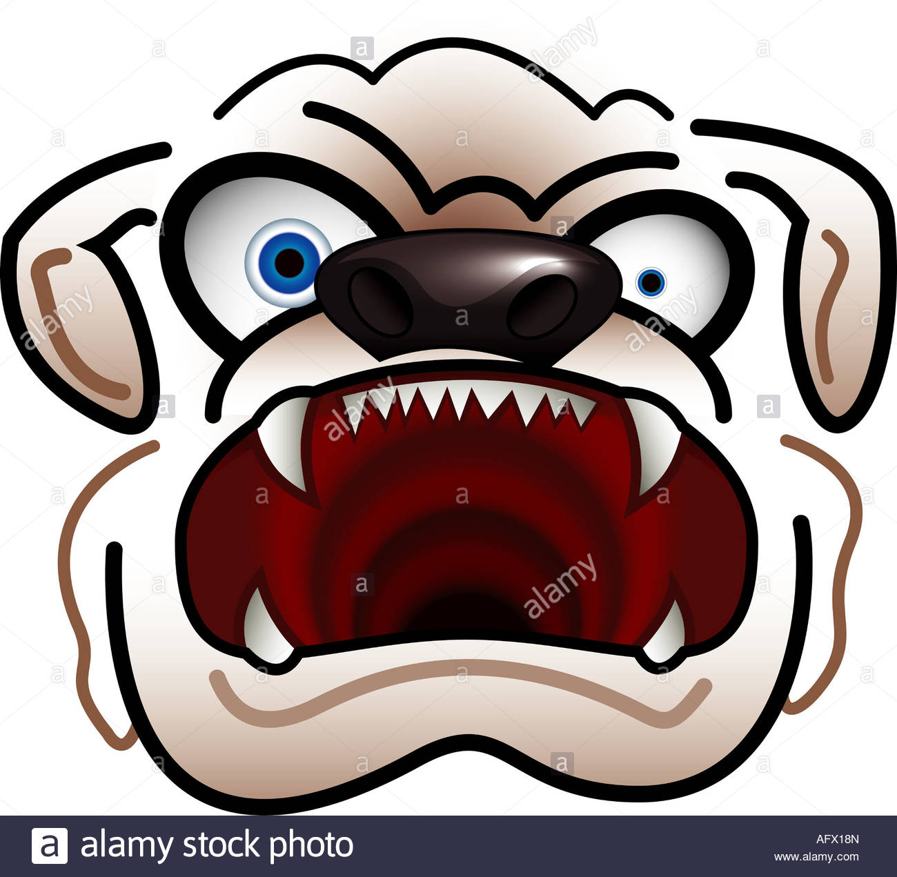 1300x1271 Cartoon Illustration Of A Guard Dog Stock Photo, Royalty Free
