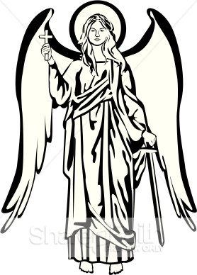 278x388 Guardian Angel Black And White Clipart