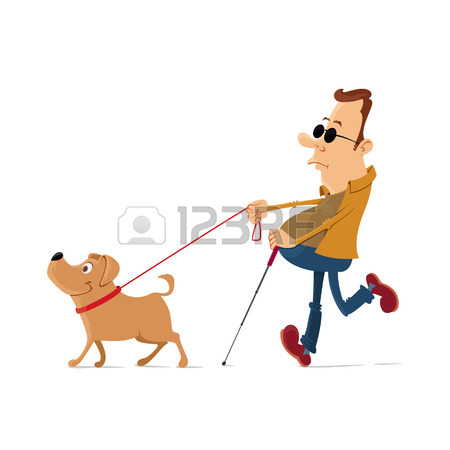 450x450 Blind Man Walking With Help Of Guide Dog Royalty Free Cliparts