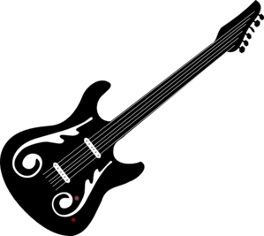 299x267 Guitar Clipart Black And White