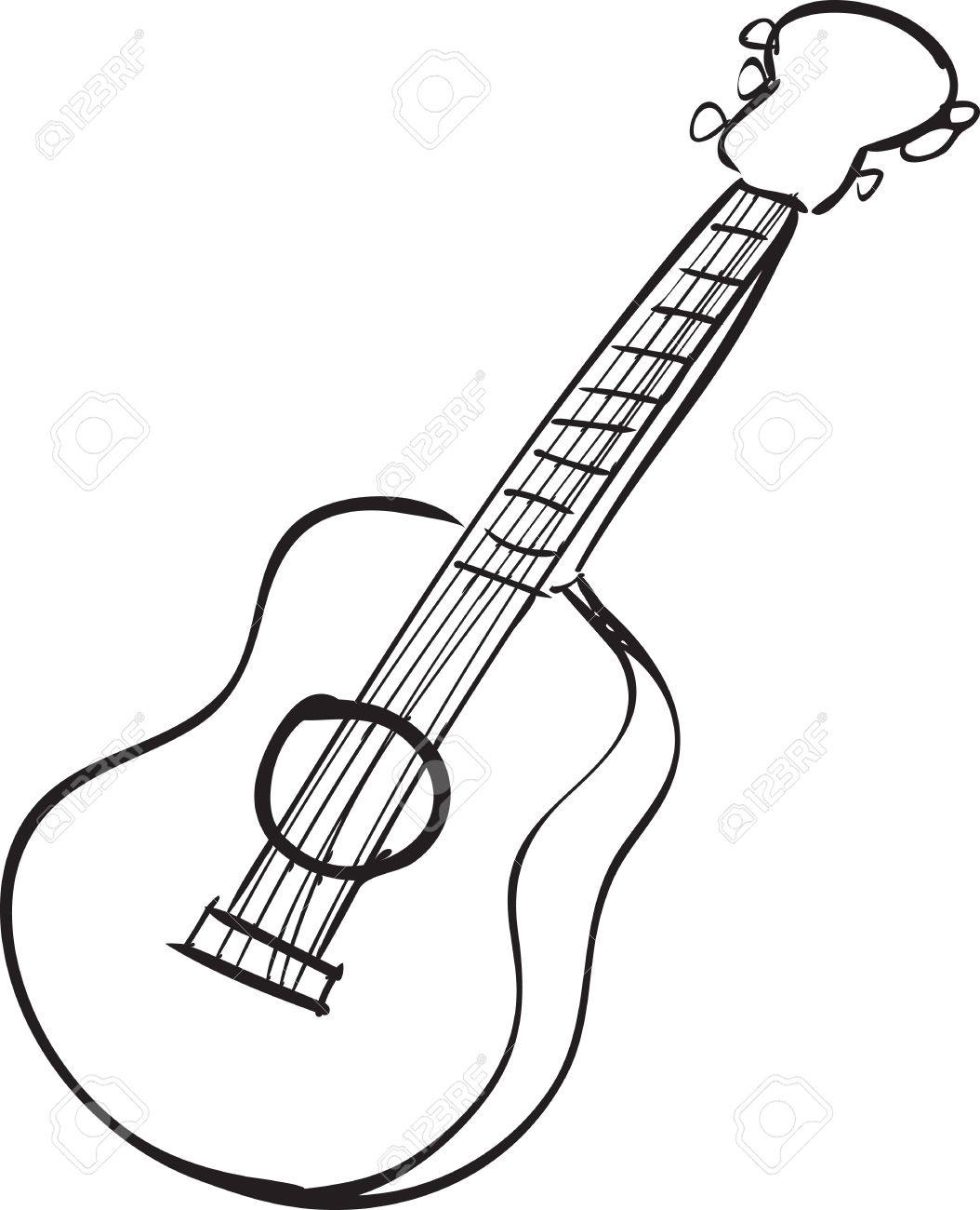 1054x1300 Sketch Clipart Guitar