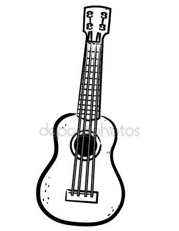 348x450 Ukulele Clipart Black And White