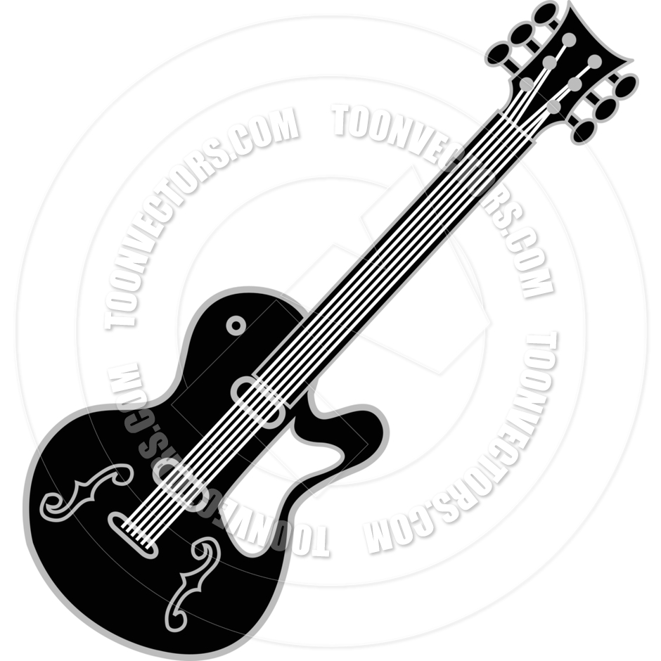 940x940 Cartoon Guitar Vector Illustration By Clip Art Guy Toon Vectors