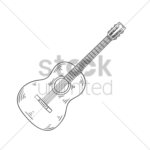 600x600 Acoustic Guitar Vector Image