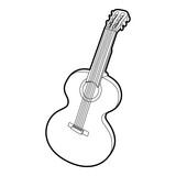 160x160 Guitar Icon. Outline Illustration Of Guitar Vector Icon For Web