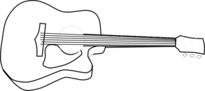 297x132 Black Outline Of Acoustic Guitar Clip Art