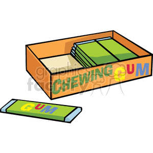 300x300 Royalty Free Box Of Chewing Gum 159128 Vector Clip Art Image