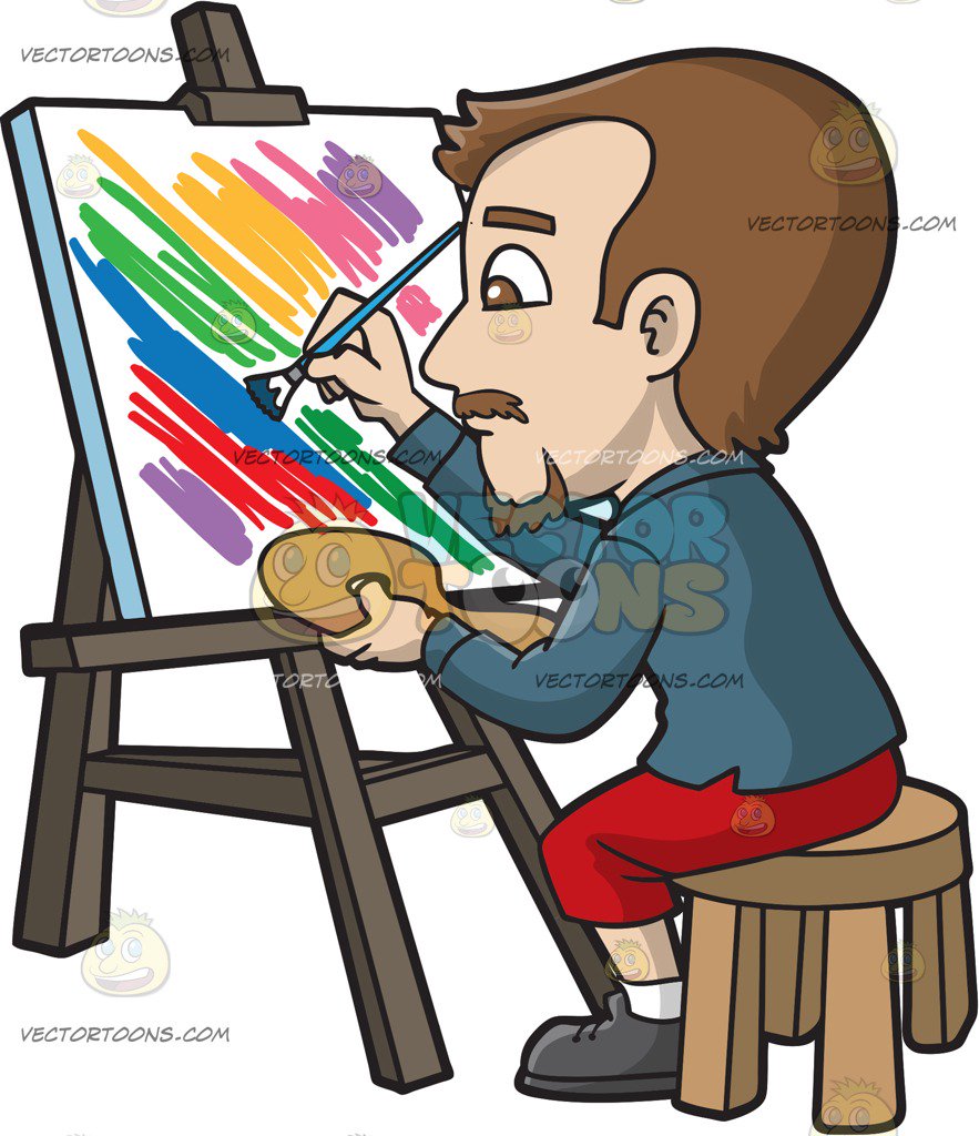 883x1024 Artwork Clipart Person Painting
