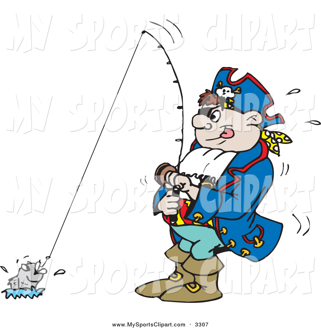 1024x1044 Sports Clip Art Of A Cartoon Pirate Guy Fishing By Dennis Holmes