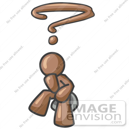 450x450 Clip Art Graphic Of A Brown Guy Character Thinking
