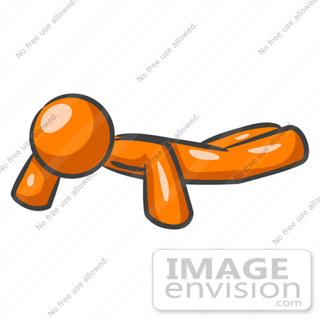 450x450 Clip Art Graphic Of An Orange Guy Character Doing A Set Of Pushups