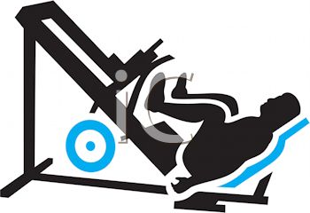 350x240 Royalty Free Clipart Image Silhouette Of A Man Doing Leg Presses