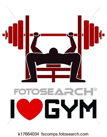 368x470 Clipart Of I Love Gym Symbol K17664034