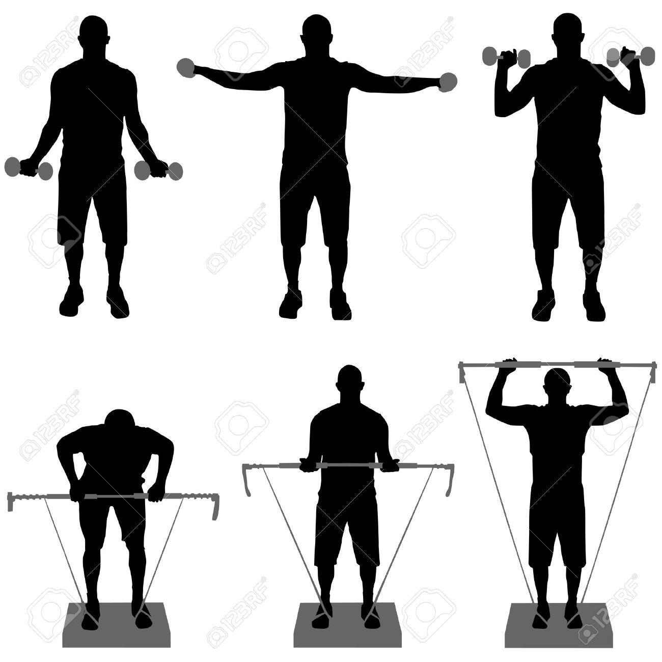 1300x1300 Gym Fitness Silhouette Clipart