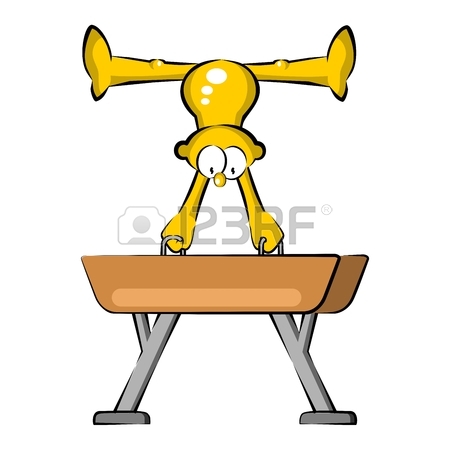 450x450 Artistic Gymnastics Athlete In Pommel Horse. Cartoon Olympics