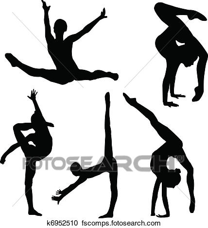 428x470 Clipart Of Gymnastics Girl Silhouette K6952510