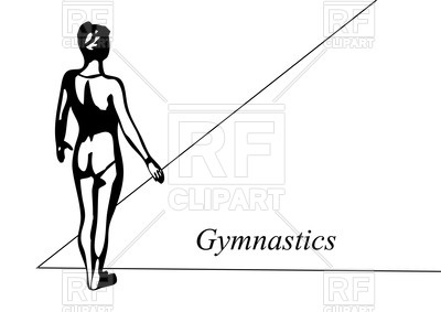 400x283 Outline Of Gymnast (Back View) Royalty Free Vector Clip Art Image