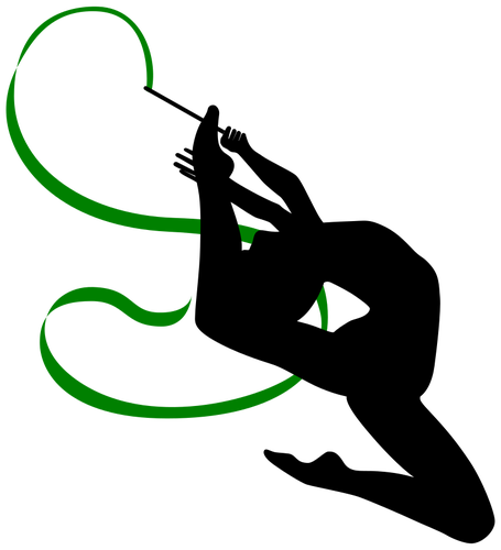 455x500 Rhythmic Gymnast Performer Silhouette Vector Image Public Domain