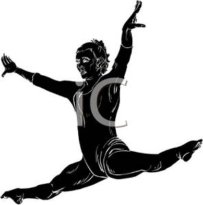 296x300 Black Silhouette Of A Girl Gymnast Performing The Splits