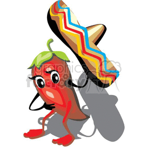 300x300 Royalty Free Red Habanero Chile Pepper With A Sombrero 369855