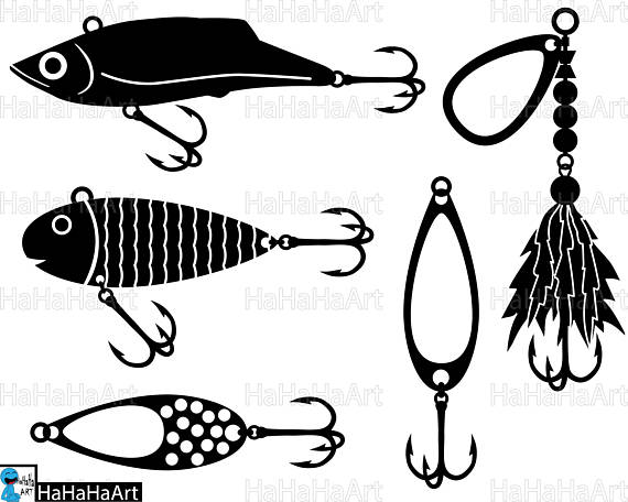 570x456 Fishing Baits Lures Monogram Clipart Cutting Files Svg Png