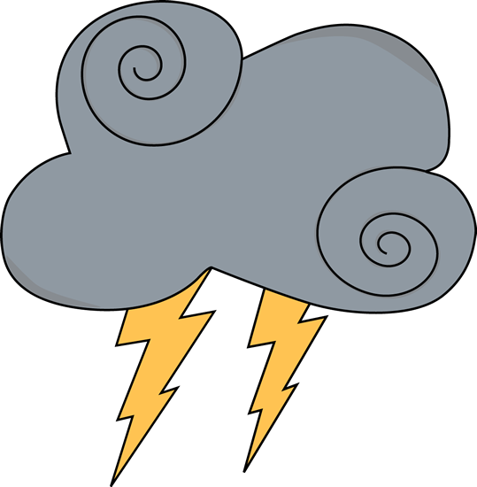 539x550 Storm Cloud With Lightning Clipart