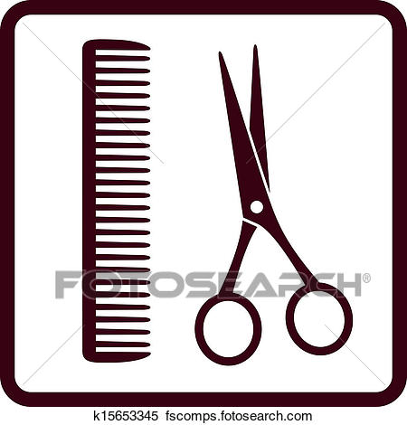 450x470 Stock Illustration Of Sign With Black Scissors And Comb K15653345