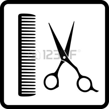 350x350 Black Sign Of Man Hair Salon With Scissors And Comb Photo Cameo