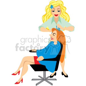 300x300 Royalty Free Cartoon Hair Stylist 393633 Vector Clip Art Image