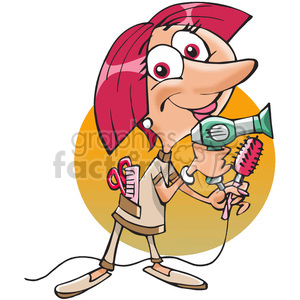 300x300 Royalty Free Cartoon Hair Stylist 389800 Vector Clip Art Image