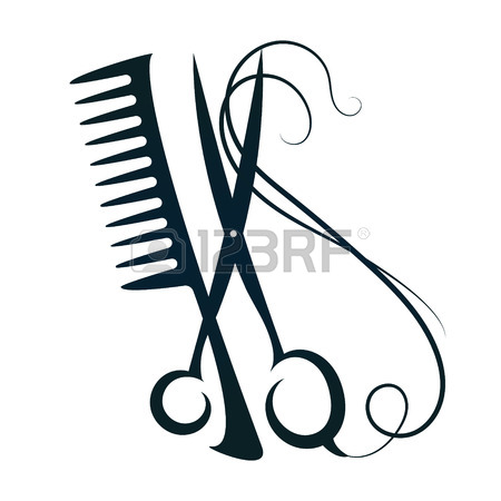 450x450 Scissors And Hair Sign For Beauty Vector Silhouette Royalty Free