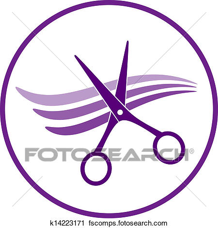 450x470 Clipart Of Icon With Hair And Scissors K14223171