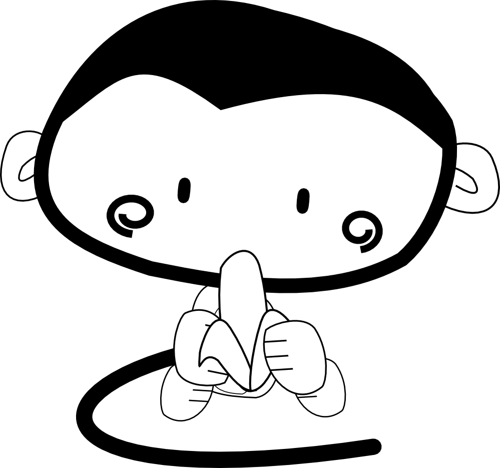 999x935 Monkey Black And White Black And White Monkey Hairstyles Clip Art