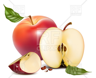 400x325 Apple Half And Slice Royalty Free Vector Clip Art Image