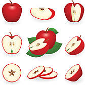 170x168 Clip Art Of Apple Half Icon K20997026
