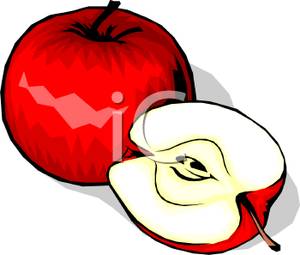 300x255 Half Red Apple Clipart