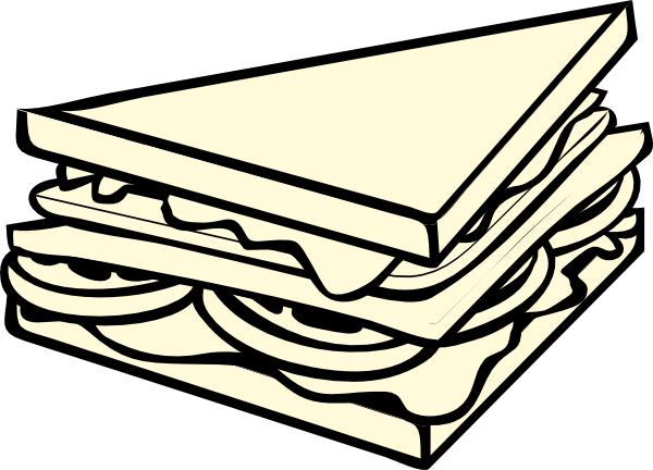 600x432 Sandwich Half Bampw Clip Art