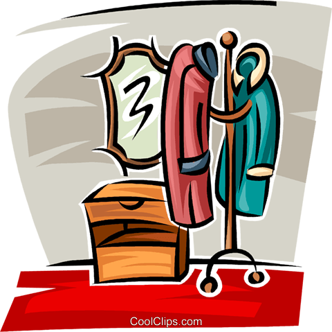480x479 Coat Rack In The Hall Royalty Free Vector Clip Art Illustration