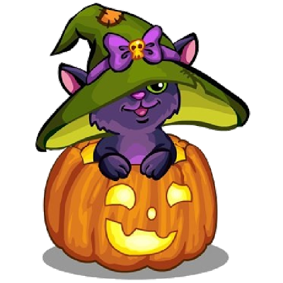 400x400 Halloween Cat Pumpkin Clipart