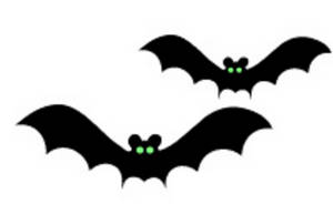 300x184 Halloween Clipart Picture Of Two Bats With Glowing Eyes
