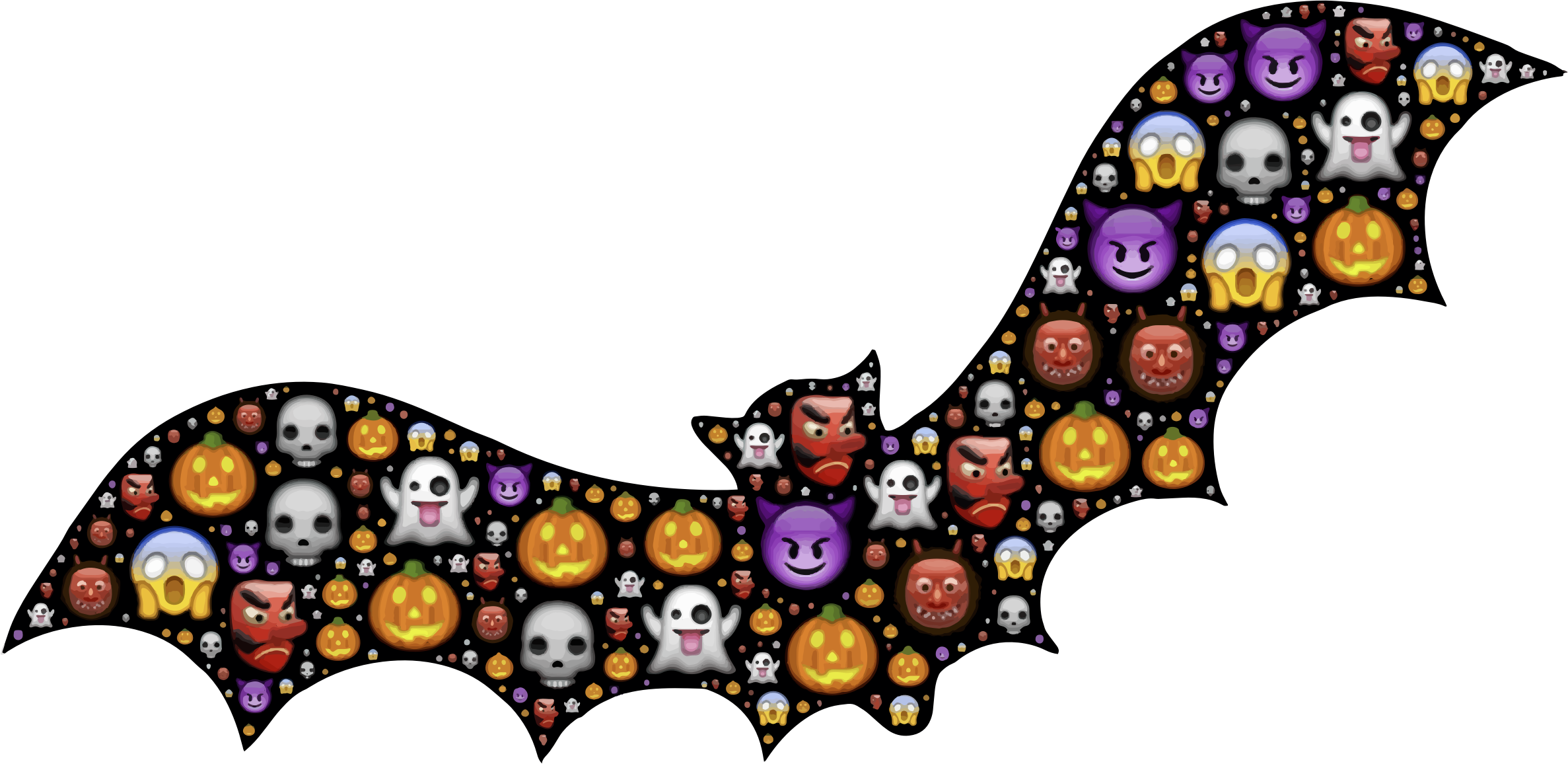 2374x1156 Bat Clipart Colorful